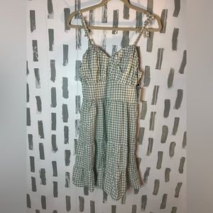 Gingham printed mini dress